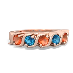 Fire Opal Anniversary Band 14K Rose Gold ring R2089