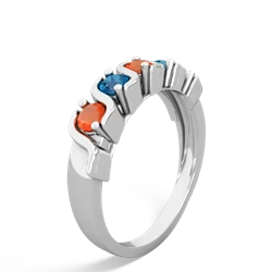 Fire Opal Anniversary Band 14K White Gold ring R2089