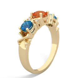 Fire Opal Hugs And Kisses 14K Yellow Gold ring R5016