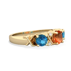 Fire Opal Hugs And Kisses 14K Yellow Gold ring R5016