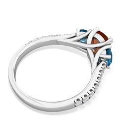 Fire Opal Pave Trellis 14K White Gold ring R5500