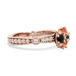 Fire Opal Sparkling Tiara Cluster 14K Rose Gold ring R26293RD