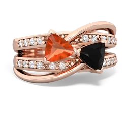 Fire Opal Bowtie 14K Rose Gold ring R2360