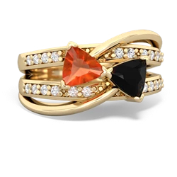 Fire Opal Bowtie 14K Yellow Gold ring R2360