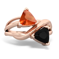 Fire Opal Split Band Swirl 14K Rose Gold ring R2341