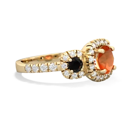 Fire Opal Regal Halo 14K Yellow Gold ring R5350