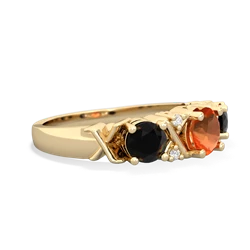 Fire Opal Hugs And Kisses 14K Yellow Gold ring R5016