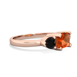 Fire Opal Three Stone 14K Rose Gold ring R5235