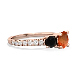 Fire Opal Pave Trellis 14K Rose Gold ring R5500