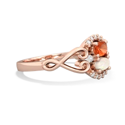 Fire Opal Love Nest 14K Rose Gold ring R5860