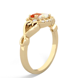 Fire Opal Love Nest 14K Yellow Gold ring R5860