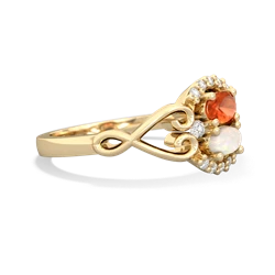 Fire Opal Love Nest 14K Yellow Gold ring R5860