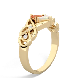 Fire Opal Keepsake Celtic Knot 14K Yellow Gold ring R5300