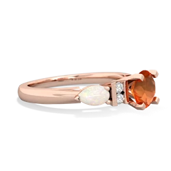 Fire Opal 6Mm Round Eternal Embrace Engagement 14K Rose Gold ring R2005