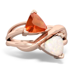 Fire Opal Split Band Swirl 14K Rose Gold ring R2341