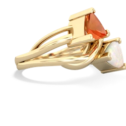 Fire Opal Split Band Swirl 14K Yellow Gold ring R2341