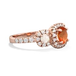 Fire Opal Regal Halo 14K Rose Gold ring R5350