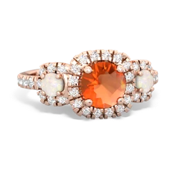 Fire Opal Regal Halo 14K Rose Gold ring R5350