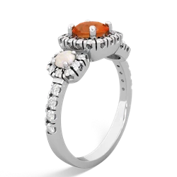 Fire Opal Regal Halo 14K White Gold ring R5350