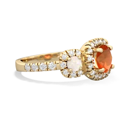 Fire Opal Regal Halo 14K Yellow Gold ring R5350