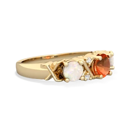 Fire Opal Hugs And Kisses 14K Yellow Gold ring R5016