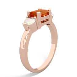 Fire Opal Three Stone 14K Rose Gold ring R5235