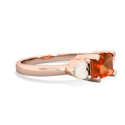 Fire Opal Three Stone 14K Rose Gold ring R5235