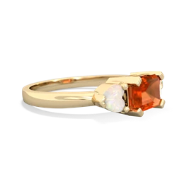 Fire Opal Three Stone 14K Yellow Gold ring R5235