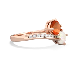 Fire Opal Channel Set Two Stone 14K Rose Gold ring R5303