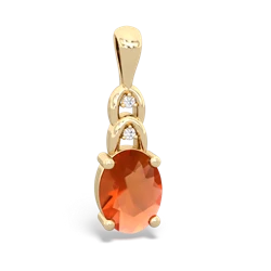 Fire Opal Links 14K Yellow Gold pendant P4032