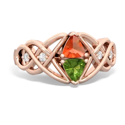 Fire Opal Keepsake Celtic Knot 14K Rose Gold ring R5300