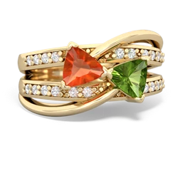 Fire Opal Bowtie 14K Yellow Gold ring R2360