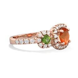 Fire Opal Regal Halo 14K Rose Gold ring R5350