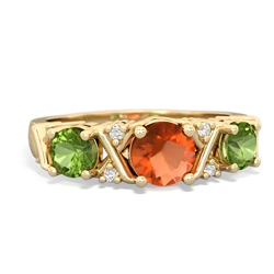 Fire Opal Hugs And Kisses 14K Yellow Gold ring R5016