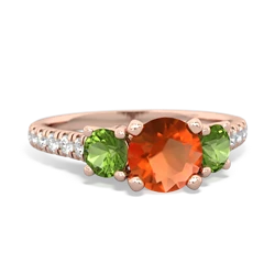 Fire Opal Pave Trellis 14K Rose Gold ring R5500