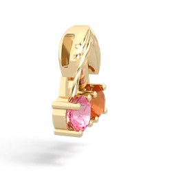 Fire Opal Sweet Cherries 14K Yellow Gold pendant P7001