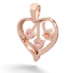 Fire Opal Glowing Heart 14K Rose Gold pendant P2233