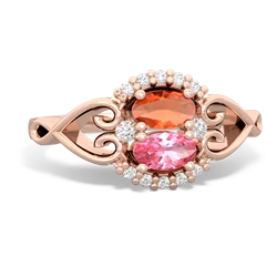 Fire Opal Love Nest 14K Rose Gold ring R5860