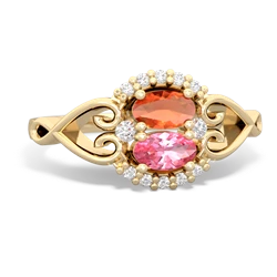 Fire Opal Love Nest 14K Yellow Gold ring R5860