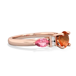 Fire Opal 6Mm Round Eternal Embrace Engagement 14K Rose Gold ring R2005