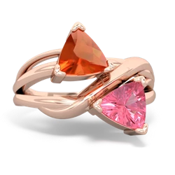 Fire Opal Split Band Swirl 14K Rose Gold ring R2341