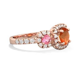 Fire Opal Regal Halo 14K Rose Gold ring R5350