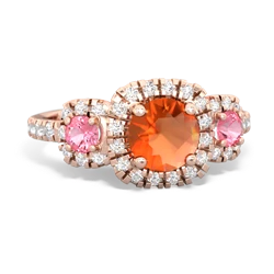 Fire Opal Regal Halo 14K Rose Gold ring R5350