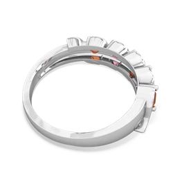 Fire Opal Anniversary Band 14K White Gold ring R2089