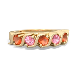 Fire Opal Anniversary Band 14K Yellow Gold ring R2089