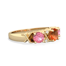 Fire Opal Hugs And Kisses 14K Yellow Gold ring R5016