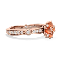 Fire Opal Sparkling Tiara Cluster 14K Rose Gold ring R26293RD