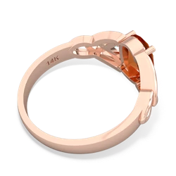 Fire Opal Celtic Trinity Knot 14K Rose Gold ring R2389