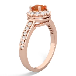 Fire Opal Diamond Halo 14K Rose Gold ring R5370