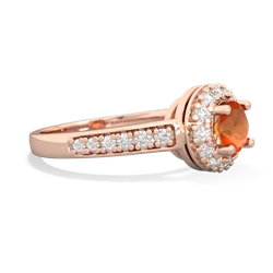 Fire Opal Diamond Halo 14K Rose Gold ring R5370